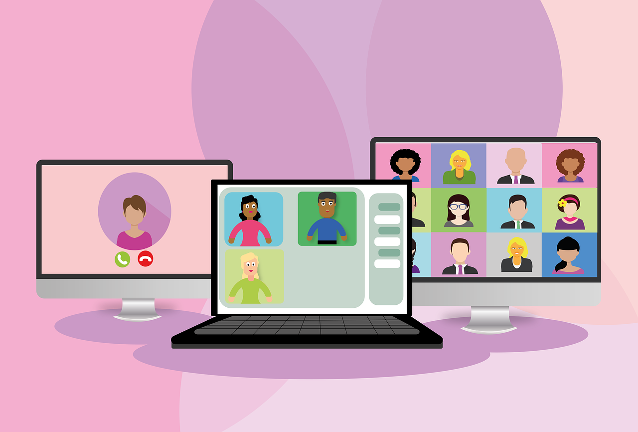 Free webinar video conference skype illustration