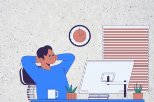 Free working work from home home office illustration